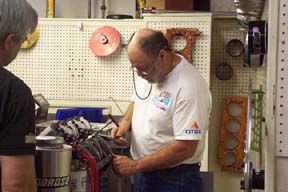 Sonny working on a Hemi Engine.