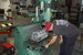 Steve is setting up surfacer for one of Sonny's Hemispherical cylinder heads