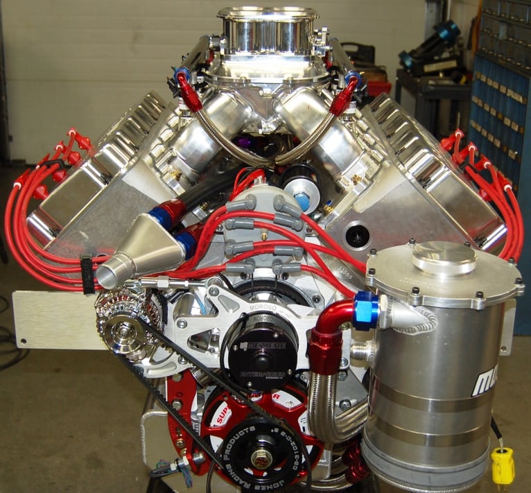 SAR 762 CU. IN. 5.000" BORE SPACING HEMISPHERICAL HEADED PUMP GAS STREET ENGINE - Sonny's Racing Engines & Components