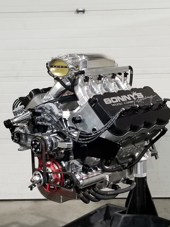 SONNY'S 727 cu.in 1400+ HP HEMISPHERICAL HEADED 1X4 PUMP GAS ENGINE - Sonny's Racing Engines & Components