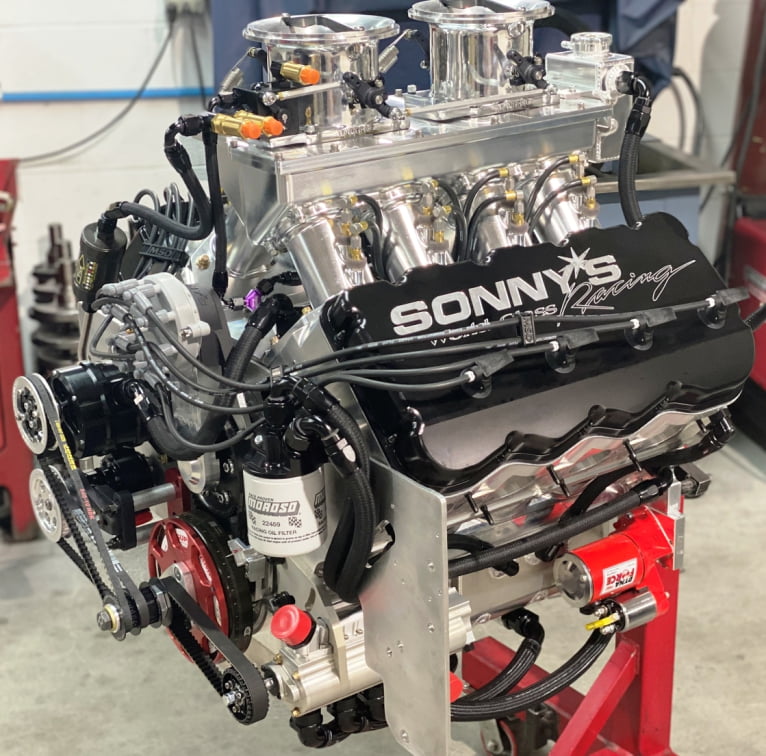 SAR 648 CU. IN. TRUCK PULL ENGINE WITH GM HEMISPHERICAL BILLET CYLINDER HEADS WITH WATER  1640 HP