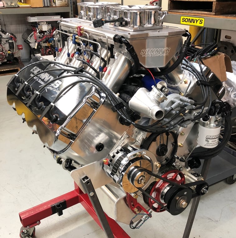 SONNY'S  940 CU.IN. 5.3 BORE SPACE  HEMISPHERICAL HEADED EFI PUMP GAS ENGINE (1700HP) - Sonny's Racing Engines & Components